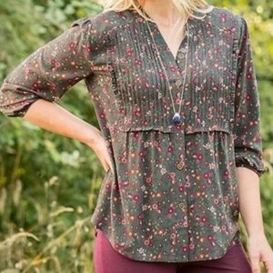 Matilda Jane women’s‎ Afternoon stroll floral pleated boho blouse size large